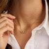 Ti Sento Open Chain Round CZ Necklace, Gold & Silver