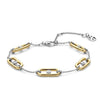 Ti Sento Open Link Round CZ Bracelet, Gold & Silver
