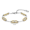 Ti Sento Open Link Round CZ Bracelet, Gold & Silver