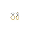 Ti Sento Open Modern Pavé Circle Earrings, Silver & Gold