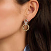 Ti Sento Open Modern Pavé Circle Earrings, Silver & Gold