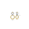 Ti Sento Open Modern Pavé Circle Earrings, Silver & Gold