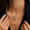 Ti Sento Open Modern Pavé Circle Necklace, Gold & Silver