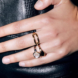 Ti Sento Open Oval Ring, Gold