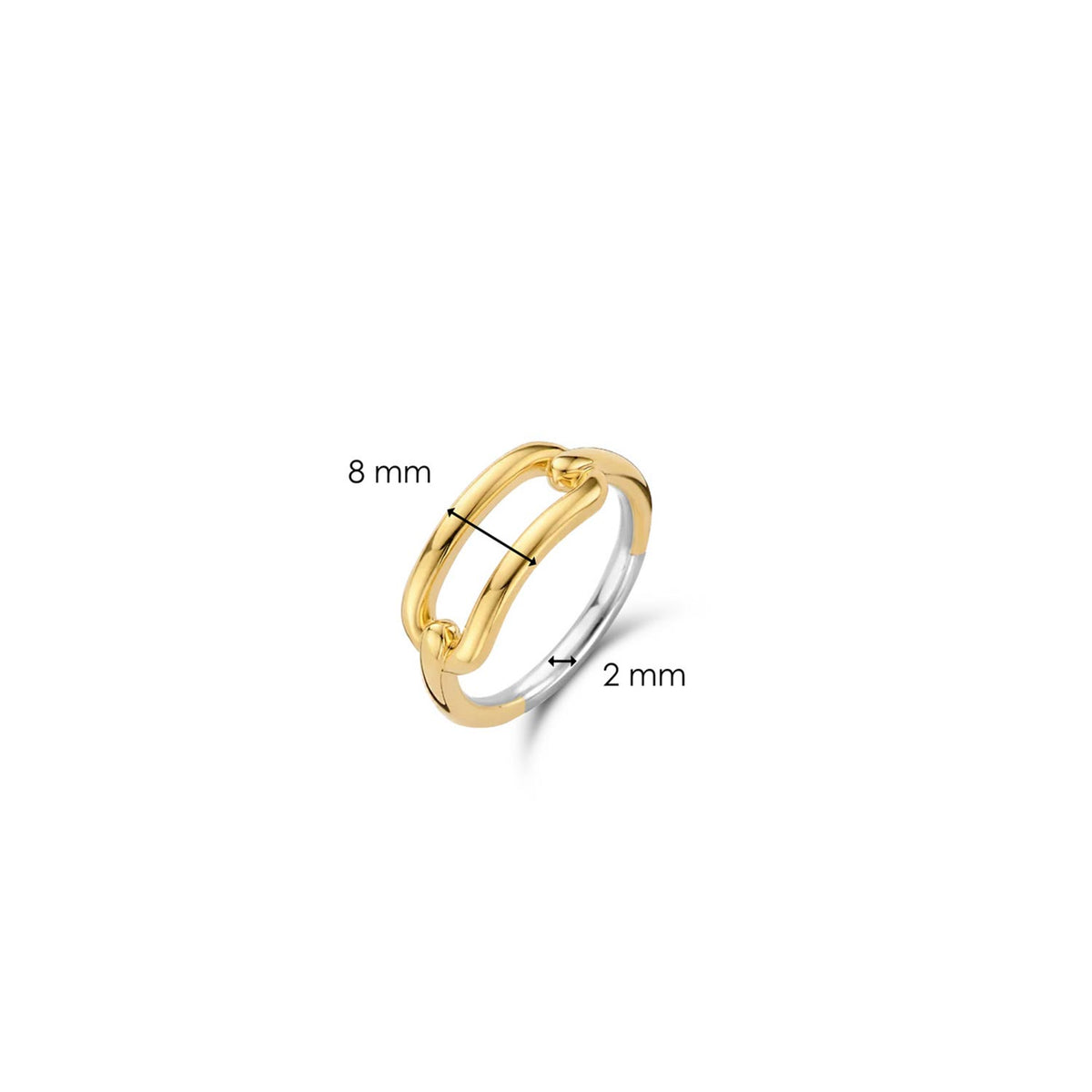 Ti Sento Open Oval Ring, Gold