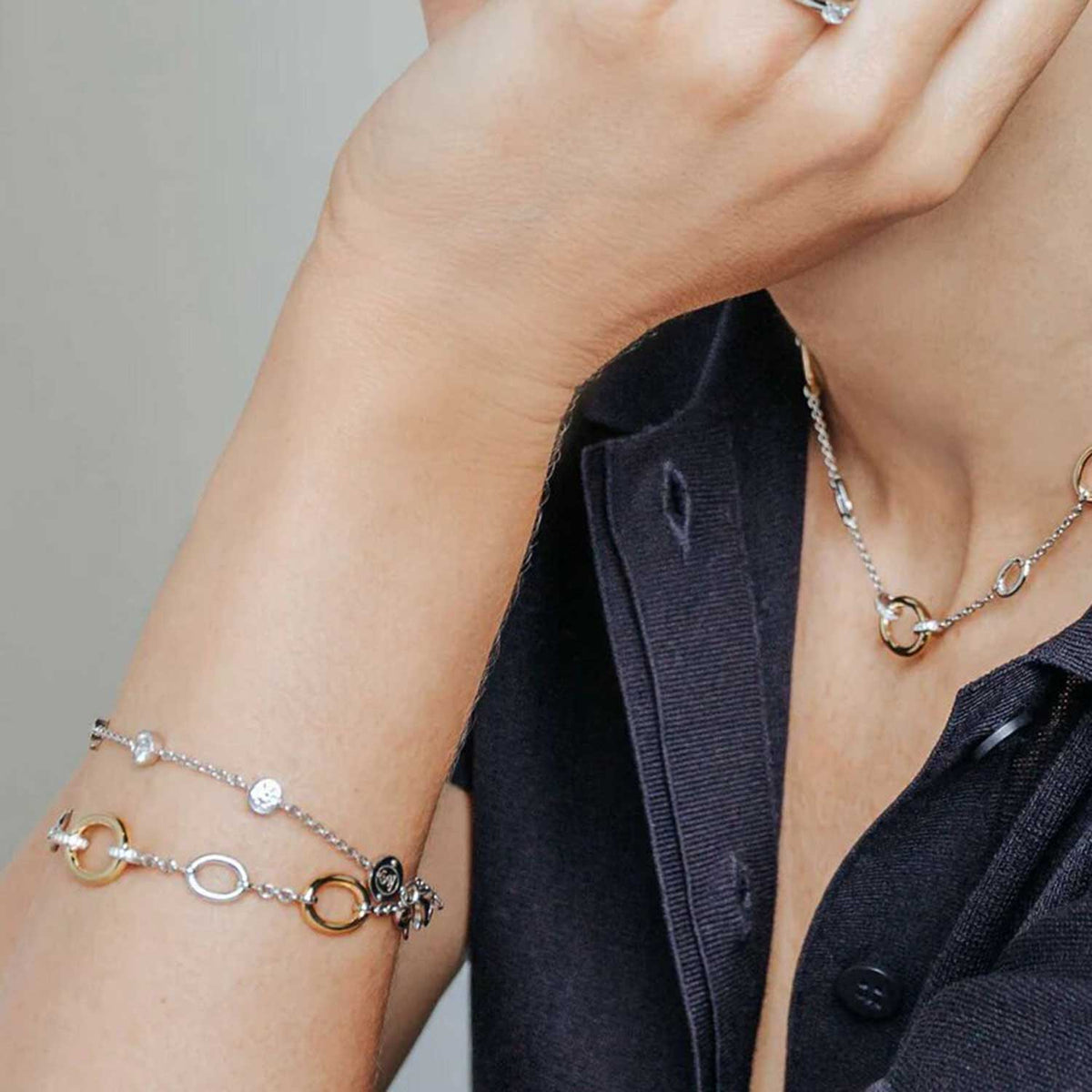 Ti Sento Oval Link Bracelet, Silver