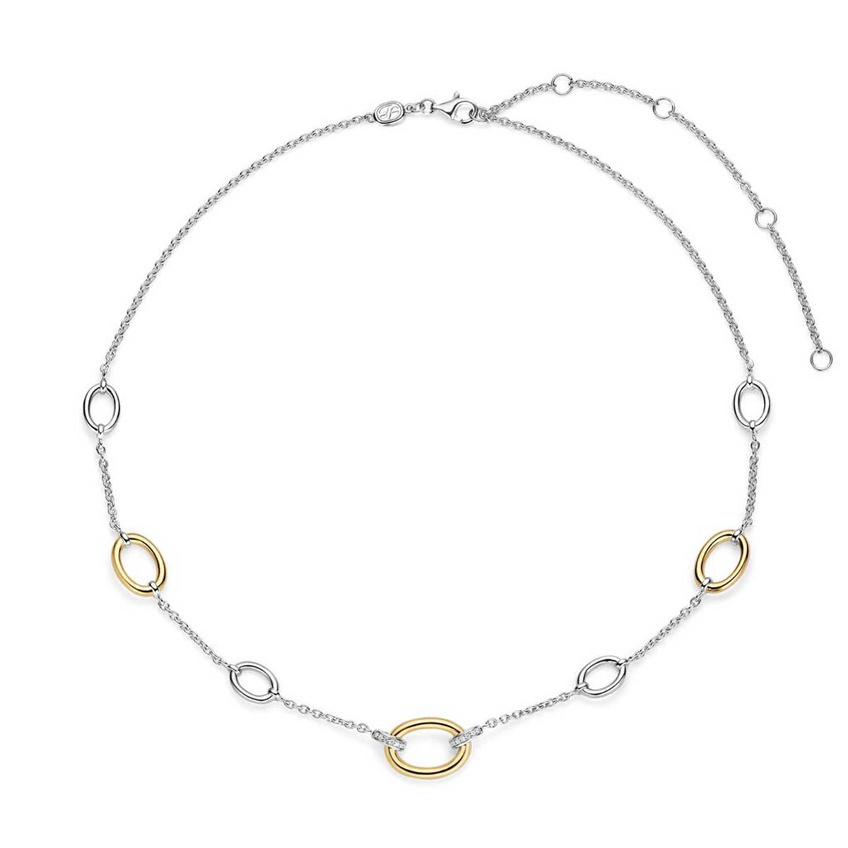 Ti Sento Oval Link Necklace, Silver & Gold