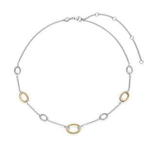Ti Sento Oval Link Necklace, Silver & Gold