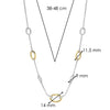 Ti Sento Oval Link Necklace, Silver & Gold