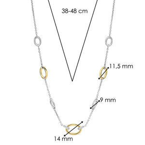 Ti Sento Oval Link Necklace, Silver & Gold