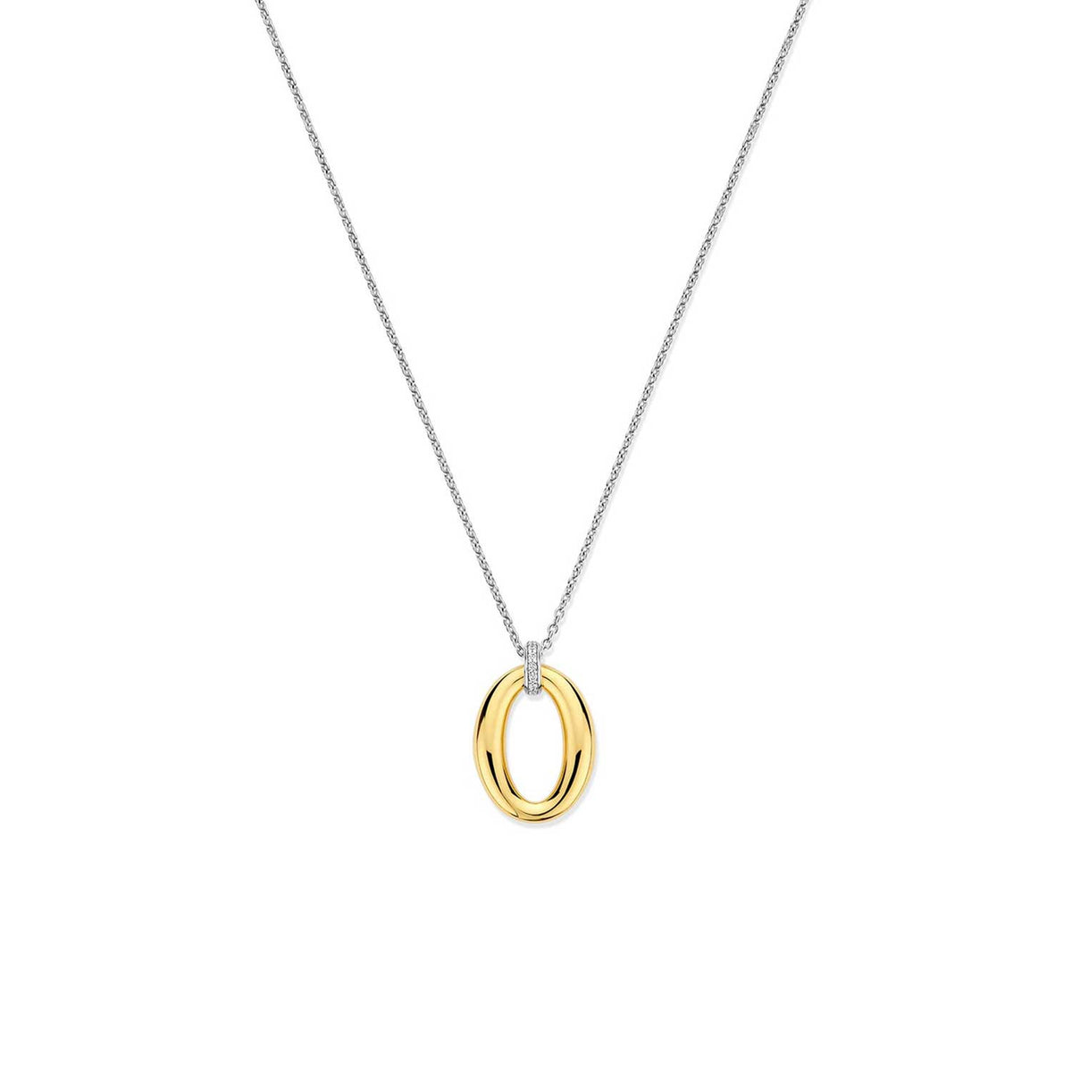 Ti Sento Oval Necklace, Silver & Gold