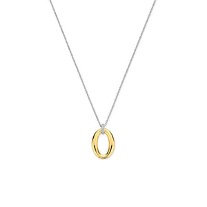 Ti Sento Oval Necklace, Silver & Gold