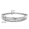 Ti Sento Pavé Band Bangle, Silver