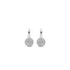 Ti Sento Pavé Halo Drop Earrings, Silver
