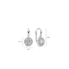 Ti Sento Pavé Halo Drop Earrings, Silver