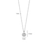 Ti Sento Pavé Halo Pendant Necklace, Silver