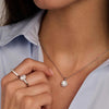 Ti Sento Pavé Halo Pendant Necklace, Silver