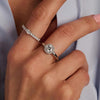 Ti Sento Pavé Halo Solitaire Ring, Silver