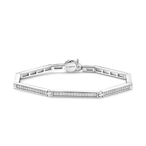 Ti Sento Pavé Hexagonal Bracelet, Silver