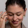 Ti Sento Pavé Oval Hoop Earrings, Silver