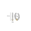 Ti Sento Pavé Oval Hoop Earrings, Silver