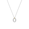 Ti Sento Pavé Oval Necklace, Silver