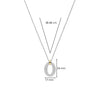 Ti Sento Pavé Oval Necklace, Silver