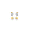 Ti Sento Pavé Two-Tone Coffee Bean Hoops, Silver & Gold