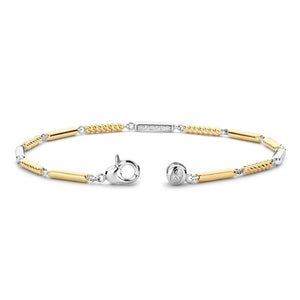 Ti Sento Pavé Two-Tone Link Bracelet, Gold & Silver