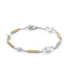 Ti Sento Pavé Two-Tone Link Pearl Bracelet, Gold & Silver