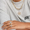 Ti Sento Pearl Cushion CZ Ring, Silver