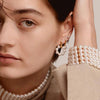 Ti Sento Pearl Circle Huggie Earrings, Gold
