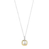 Ti Sento Pearl CZ Cushion Pendant Necklace, Silver