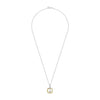 Ti Sento Pearl CZ Cushion Pendant Necklace, Silver