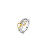 Ti Sento Pearl & CZ Double Band Ring, Silver
