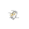 Ti Sento Pearl & CZ Double Band Ring, Silver