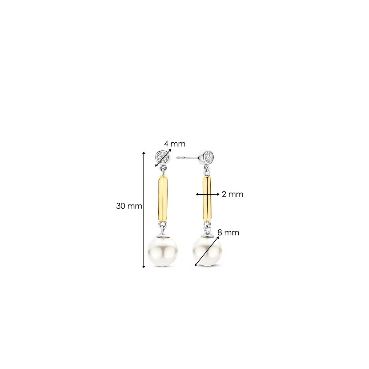 Ti Sento Pearl Drop Earrings, Gold
