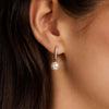 Ti Sento Pearl Hoop Earrings, Silver