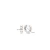 Ti Sento Pearl Huggie Hoops, Silver