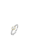 Ti Sento Pearl & Pavé CZ Ring, Silver & Gold Size 56
