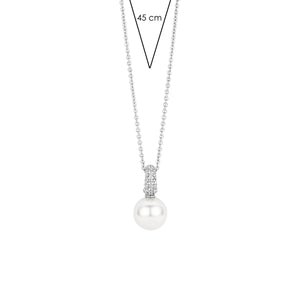 Ti Sento Pearl Pendant Necklace, Silver