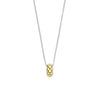 Ti Sento Puffy Quilted Pendant Necklace, Silver & Gold