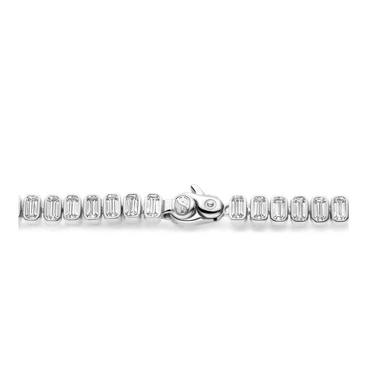 Ti Sento Rectangular CZ Row Bracelet, Silver