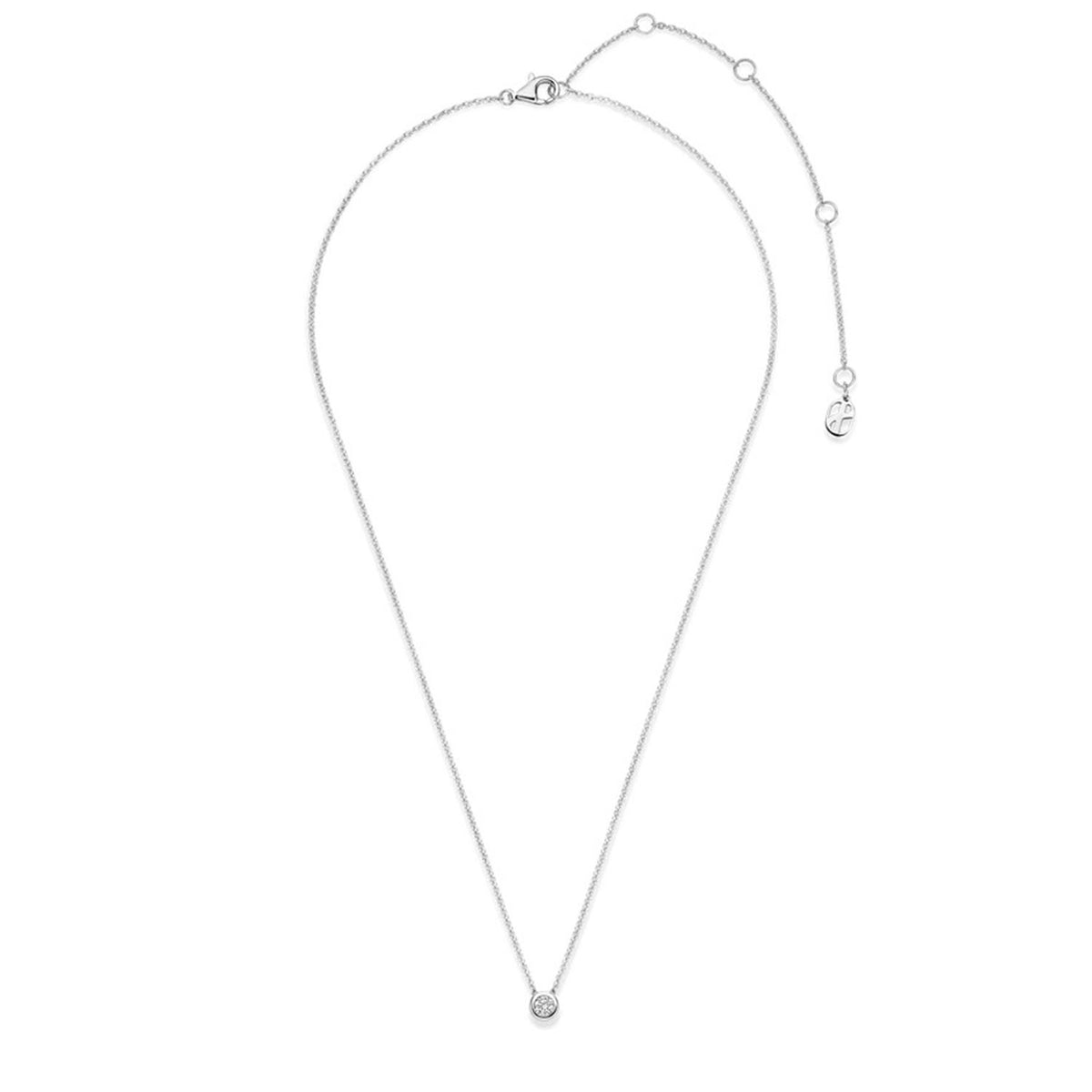 Ti Sento Round CZ Necklace, Silver