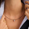 Ti Sento Round CZ Necklace, Silver
