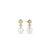 Ti Sento Round CZ Pearl Earrings, Silver