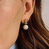Ti Sento Round CZ Pearl Earrings, Silver