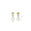 Ti Sento Round CZ Pearl Earrings, Silver
