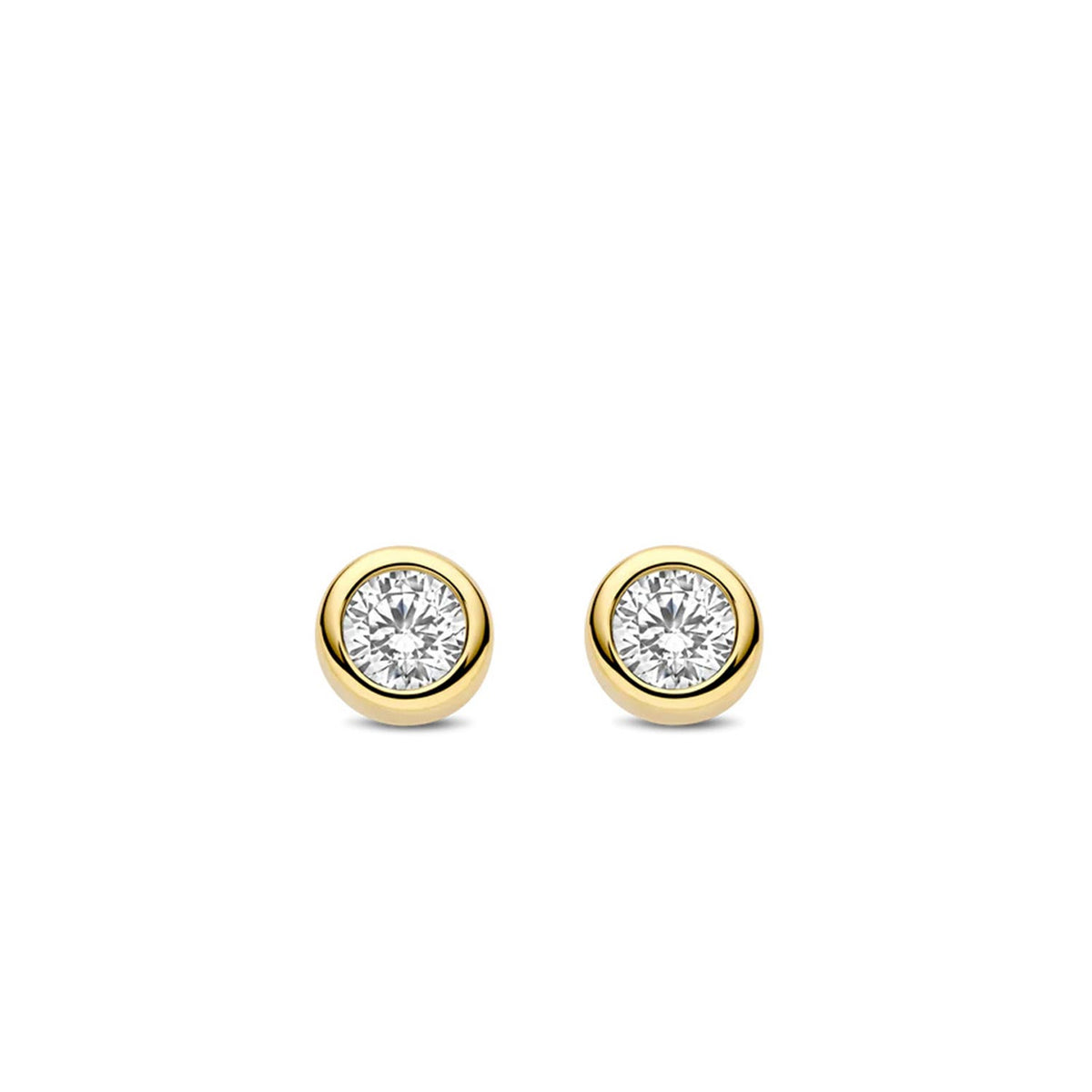 Ti Sento Round Stud Earrings, Gold