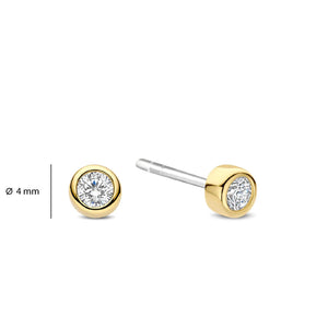 Ti Sento Round Stud Earrings, Gold